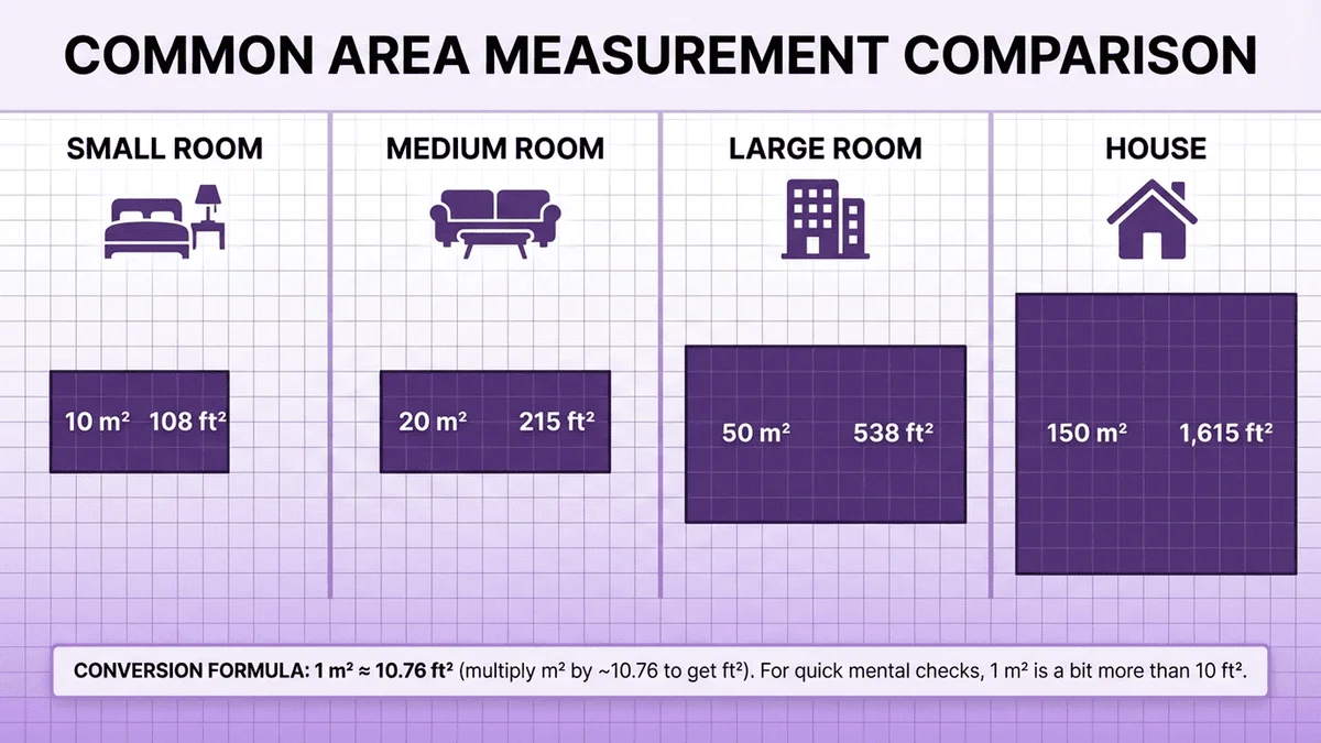平方公尺轉平方英尺對照圖表