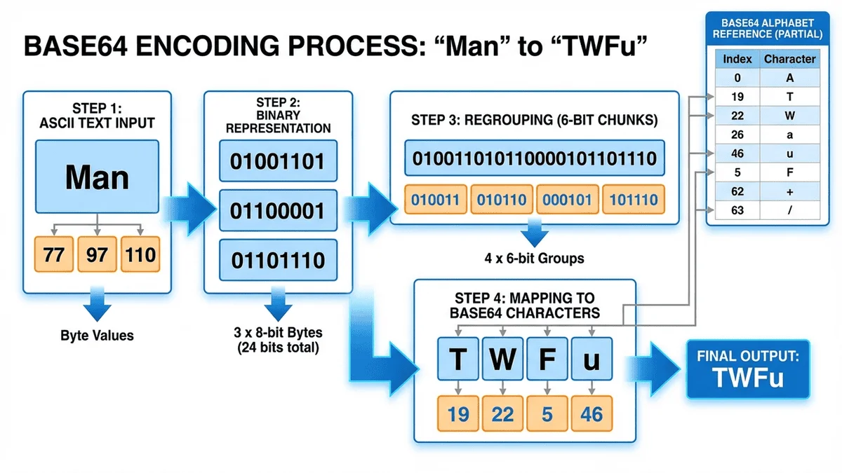 Base64編碼步驟流程圖