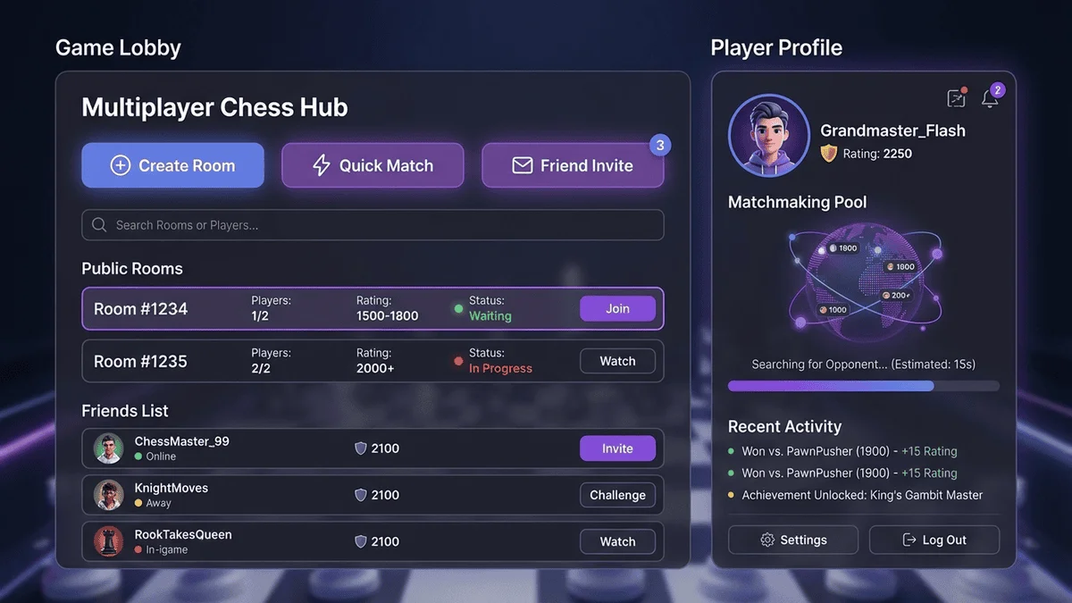 房間邀請和配對系統