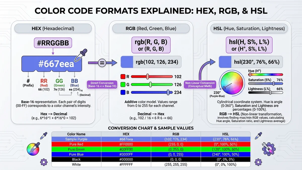 HEX、RGB、HSL色碼格式解析