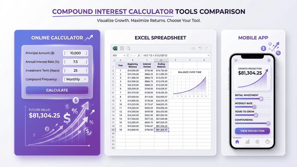 複利計算機推薦完全指南｜線上工具、Excel、APP全方位評比與使用教學（2025最新） - Tool Master Blog