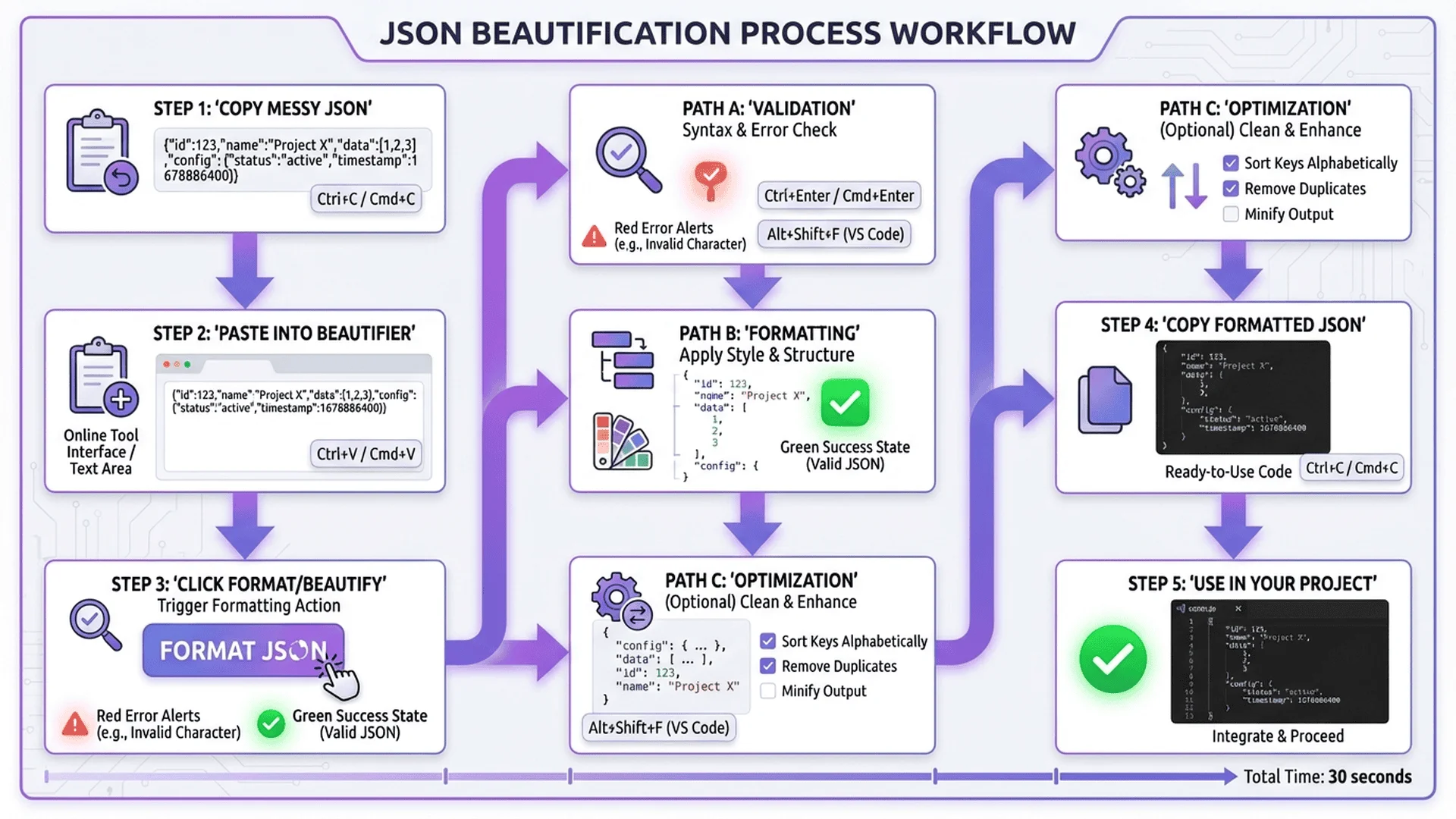 JSON格式化工作流程