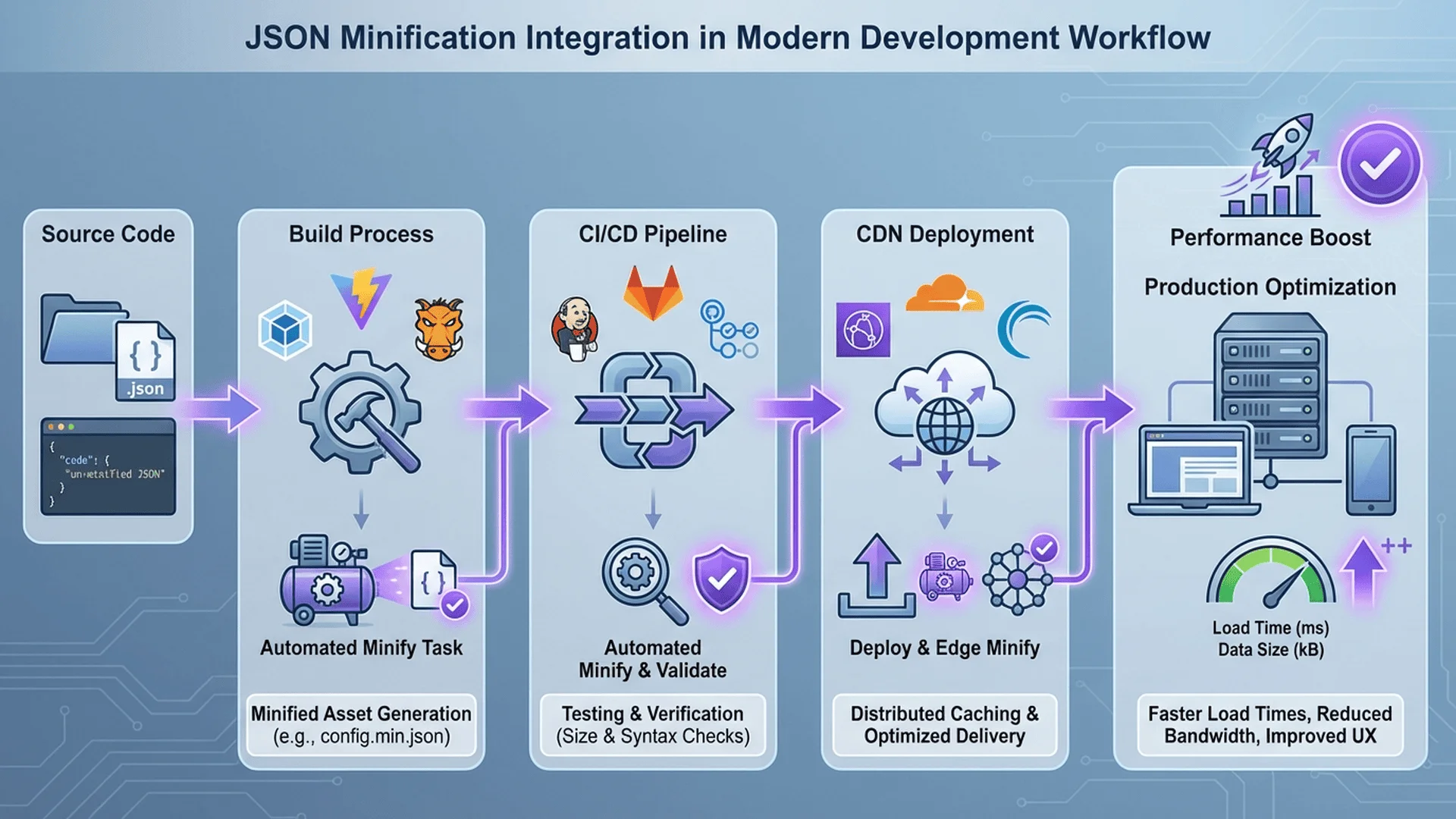 實作建議與工具整合，包含 CI/CD 流程與自動化壓縮