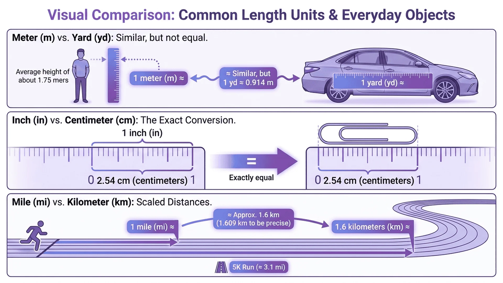 視覺化比較圖，用實際物體展示不同單位的相對大小