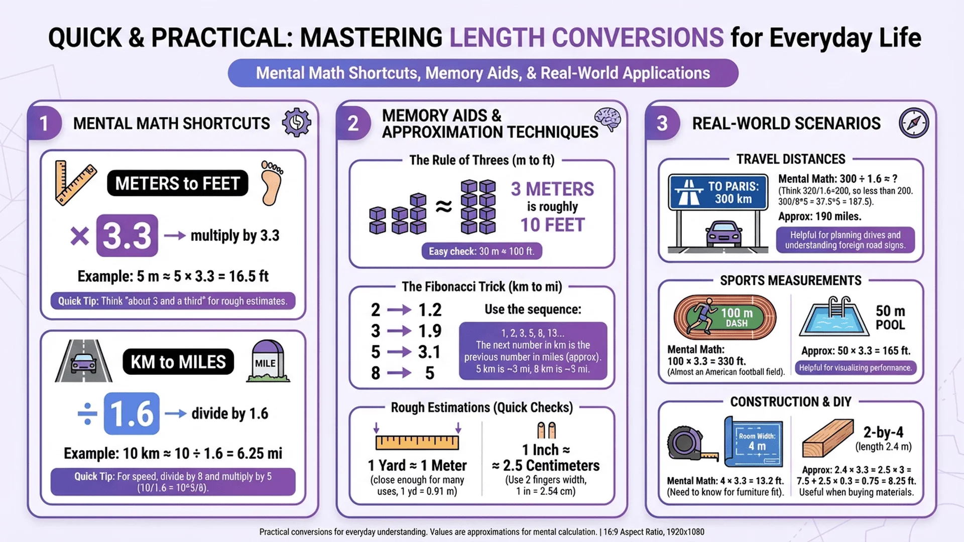 實用換算技巧與記憶方法，包含快速估算與常用對照
