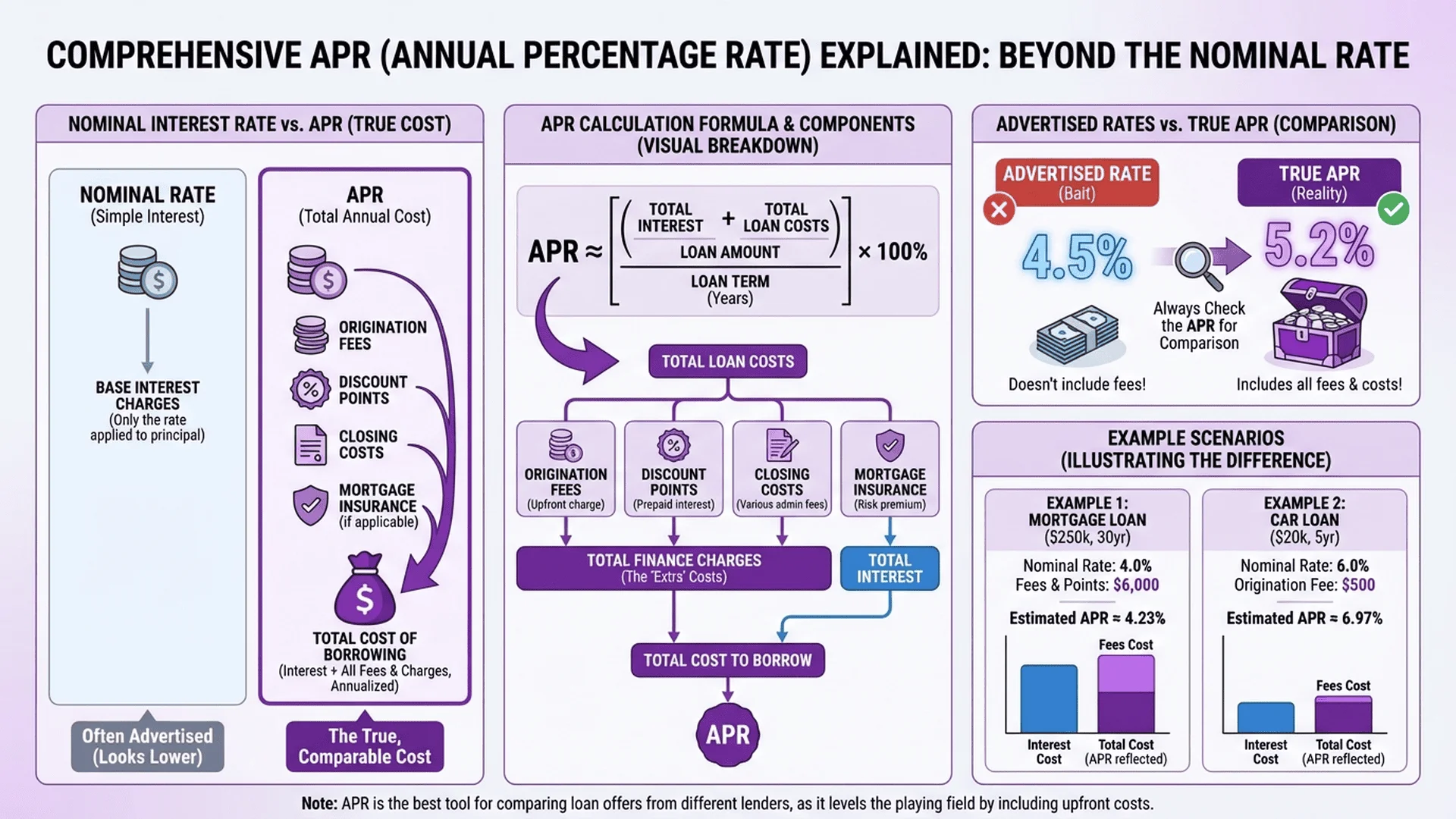 APR 年利率說明圖解，包含計算方式與實際成本分析