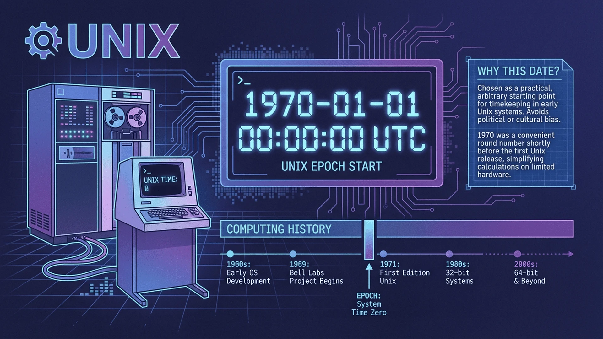 Unix時間戳起源與1970年元年意義