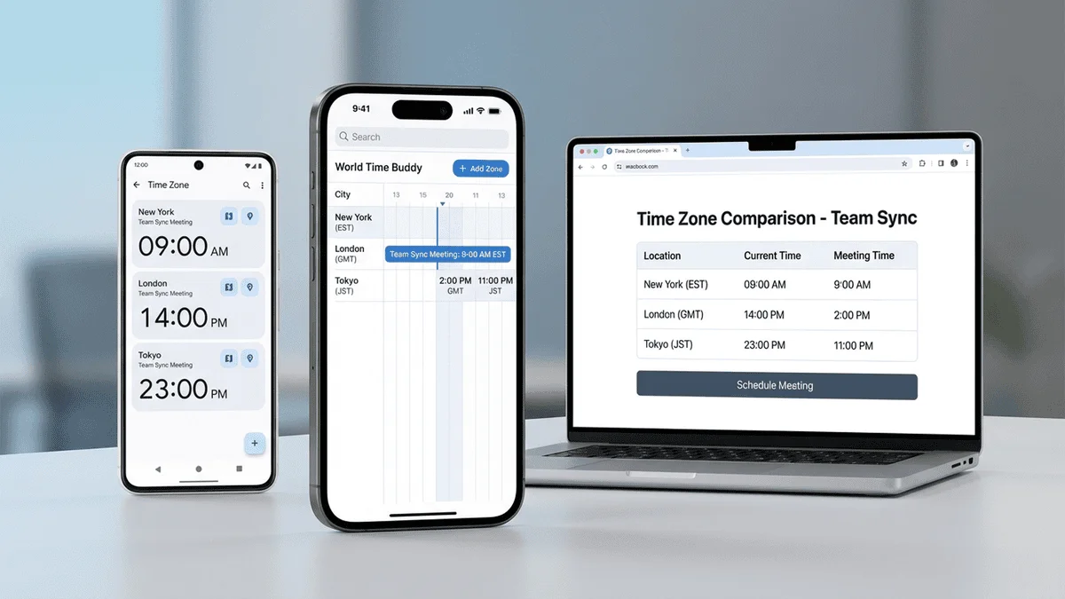 時區轉換應用程式介面展示