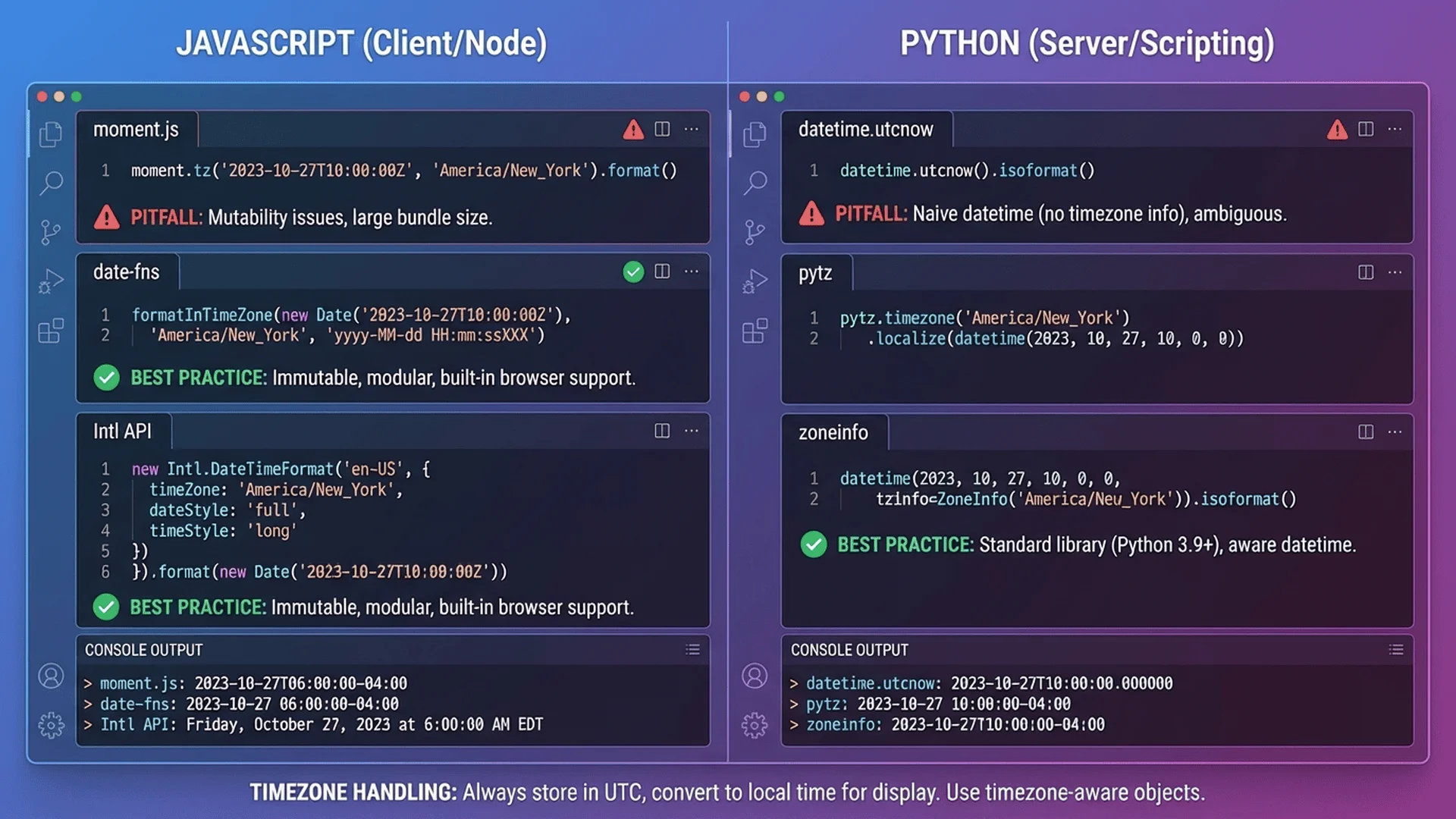 JavaScript與Python時區處理代碼實戰
