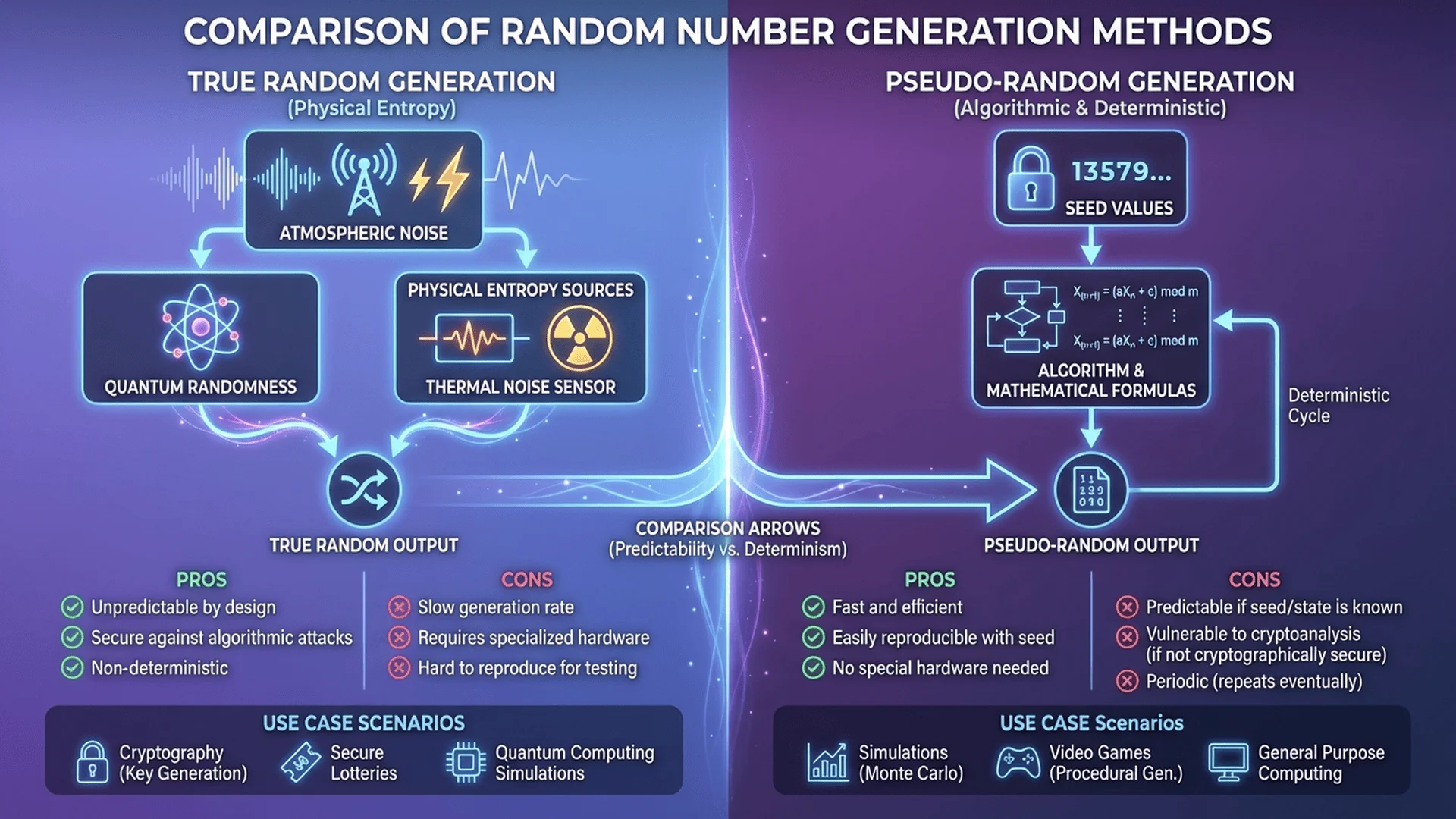 真隨機與偽隨機數產生器原理對比