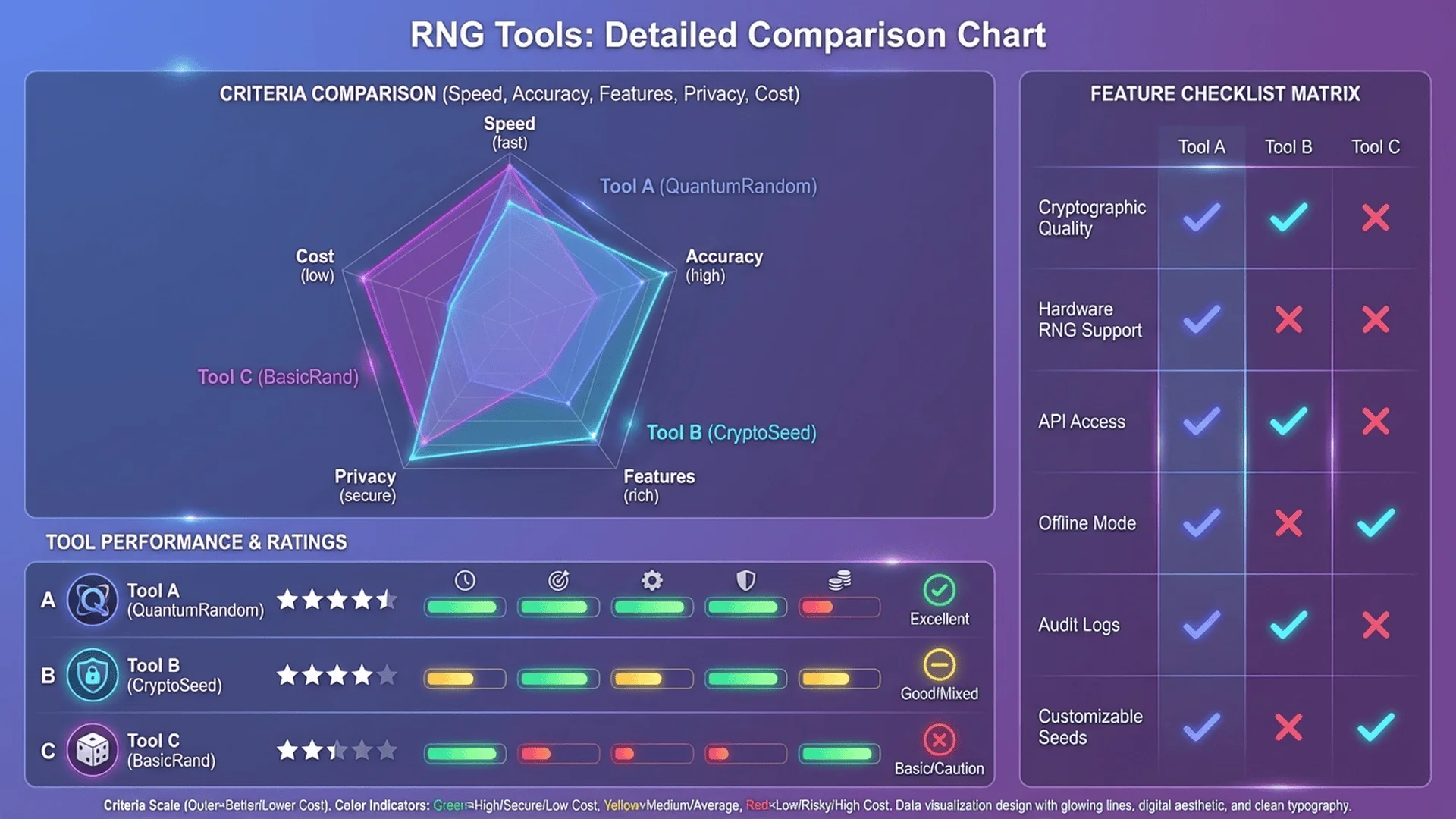 RNG工具功能特性評分圖表